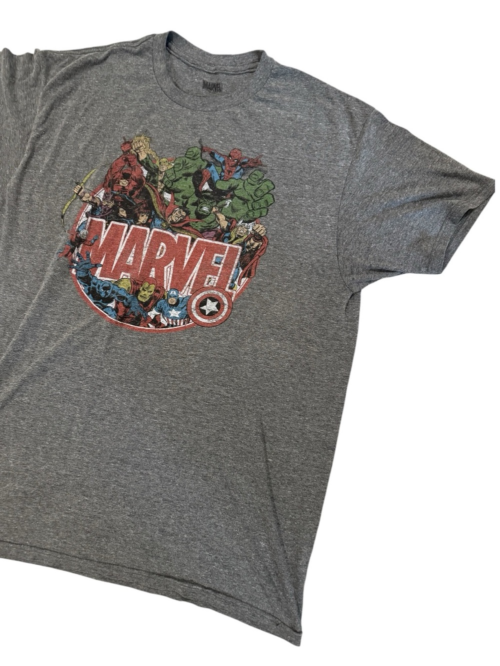 😎Marvel Men’s Avengers Casual Gray Short Sleeve Graphic Tee | XL